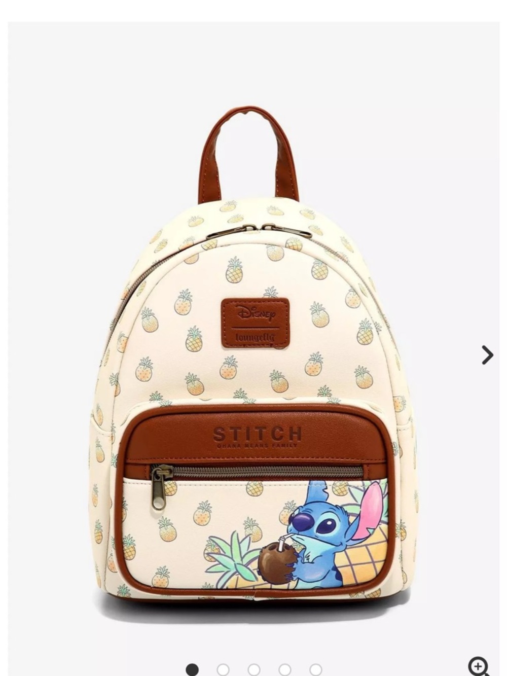 Disney Stitch Pineapple Backpack Cream & Brown.Cute 🥰 for this summer